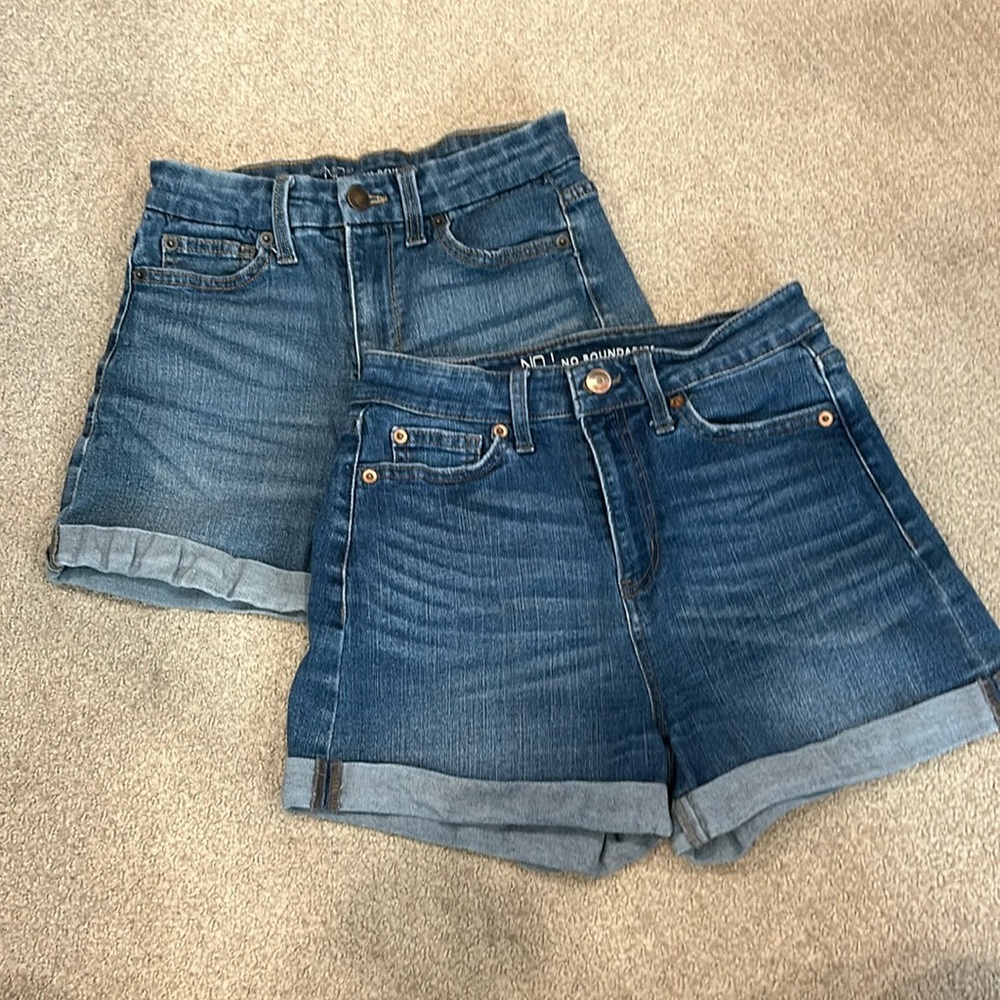 2 Pairs: No Boundaries Juniors Jean Shorts - Size 5